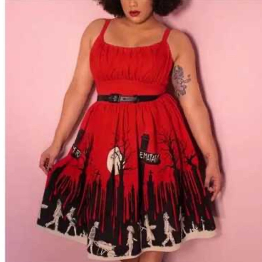 Vixen by Micheline Pitt Pet Sematary Ingenue Dress XL Halloween Goth Pinup Retro